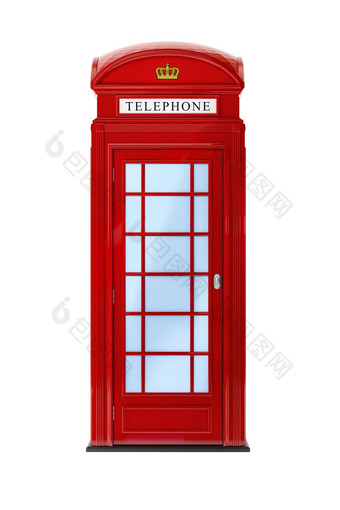 典型的伦敦电话展位孤立的白色
