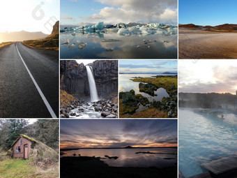 冰岛图像拼贴画
