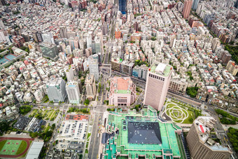 空中视图台北城市