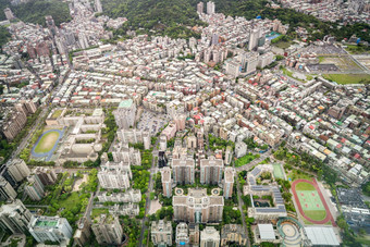 空中视图台北城市