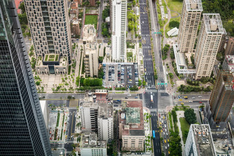 空中视图台北城市