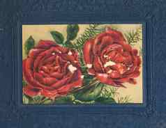 古老的照片专辑封面背景玫瑰