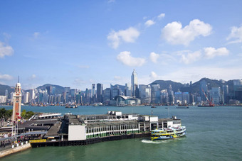 在香港香港天际线维多利亚港口