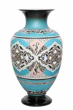 陶瓷花瓶东方风格白色背景