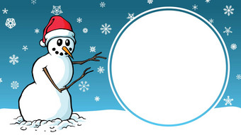 圣诞节出售卡通雪人设计广告模板标志