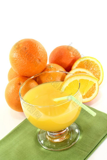新鲜的橙色汁橙色半