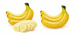 香蕉群香蕉孤立的白色背景