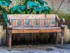 美丽的古董板凳上埃及风格座位装饰符号历史对象
