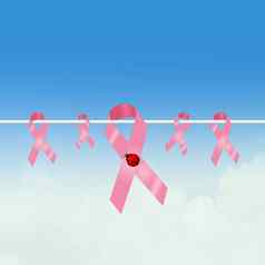 粉红色的弓乳房癌症