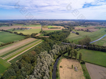 空中图像下莱茵景观西德国