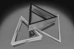 呈现三角形金属框架工业背景