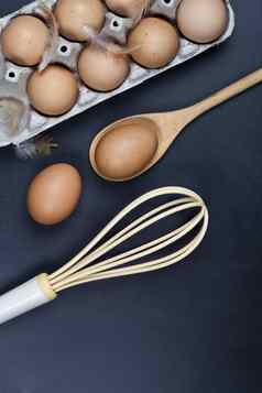 鸡蛋木勺子晶须羽毛厨房用具