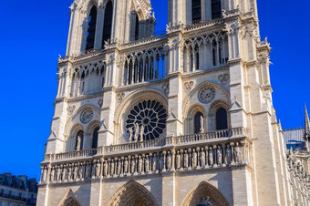 巴黎法国4月我们的爵士巴黎大教堂法国<strong>哥特</strong>体系结构
