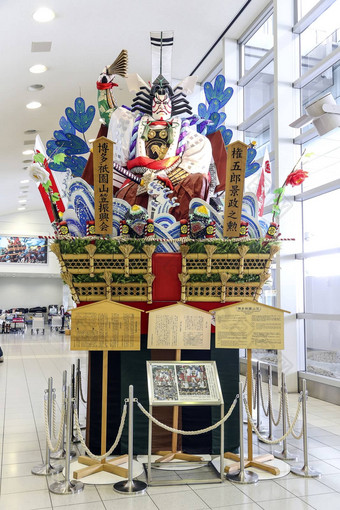 福冈日本三月象征著名的节日日本被称为博多祗园山笠橱柜福冈机场看起来武士