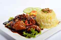 米饭脂肪亚洲传统的大米餐