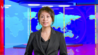 女亚洲新闻女主播虚拟工作室原始的