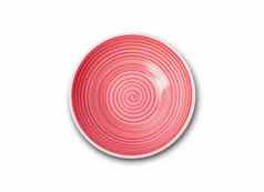 空红色的陶瓷板螺旋模式水彩风格