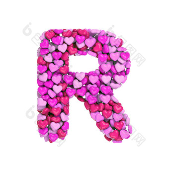 情人节信大写字母粉红色的心字体。爱激情婚礼概念