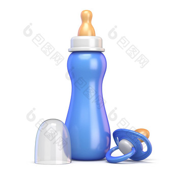 蓝色的婴儿瓶奶嘴