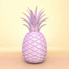 粉红色的菠萝渲染插图