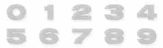 银钢线字体。数字垂直阴影