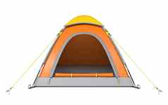 橙色黄色的野营帐篷