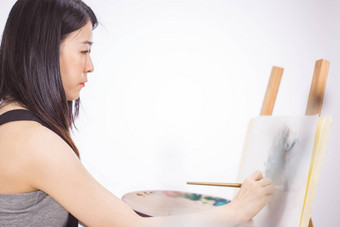 亚洲美国艺术家绘画画架
