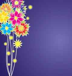 色彩斑斓的花向量紫罗兰色的背景