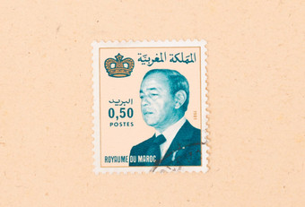 摩洛哥约邮票印刷摩洛哥显示王