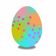 色彩斑斓的复活节鸡蛋白色背景