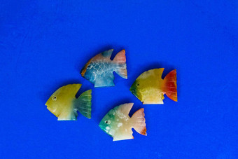 鱼使石头彩色的背景