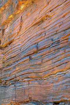 层自然石棉闪亮的蓝色的铁小时丰富的沉积物闪亮的红色的卡里吉尼国家公园