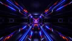 美丽的未来主义的科幻空间船隧道背景插图呈现
