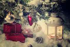 圣诞节卡礼物灯笼雪圣诞节树装饰灯圣诞节装饰