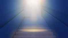 楼梯领先的光发展增长成功方法目标概念