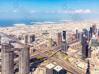 神奇的视图迪拜最高的建筑世界迪拜塔哈利法塔塔