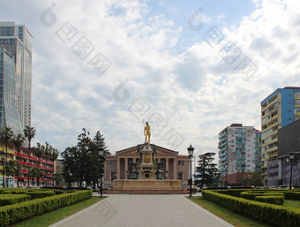 剧院广场喷泉雕像海王星巴统状态戏剧剧院