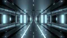 未来主义的空间科幻隧道热金属呈现壁纸背景