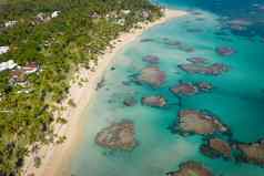多米尼加共和国海滩无人机拍摄