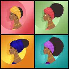 发型非洲式发型女人