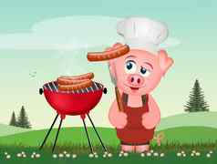 有趣的猪肉烹饪猪肉
