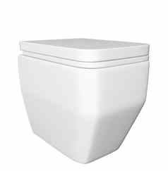 现代广场白色陶瓷丙烯酸厕所。。。碗成员孤立的白色背景插图