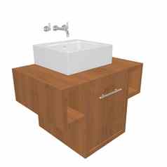现代浴室水槽集陶瓷洗盆地木卡比