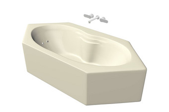 奶油<strong>彩色</strong>的六角浴缸不锈钢固定装置