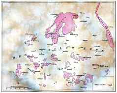 地图土地出现了欧洲时间志留纪海