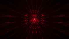 红色的发光的幻想三角形线框设计反光背景wallpapaper插图