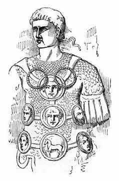装饰罗马战士古董雕刻
