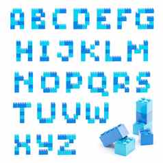 字母集使玩具块孤立的
