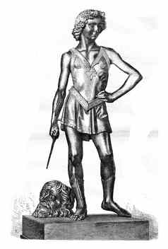 大卫赢家歌利亚青铜雕像安德里亚verrocchio