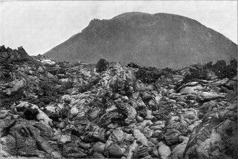 熔岩冷却火山口古董雕刻